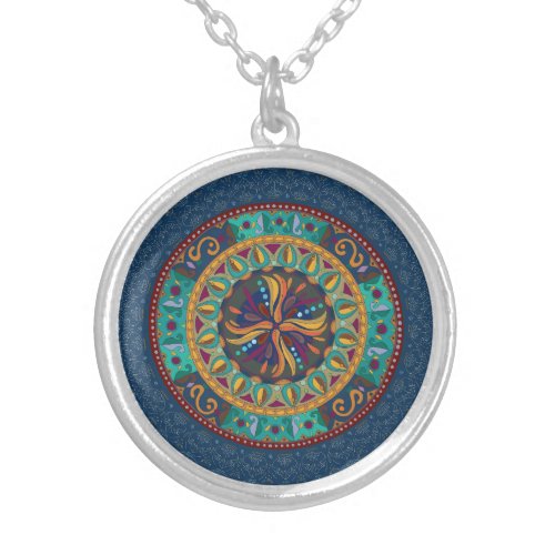 Mandala _ organic _ Series C Silver Plated Necklace