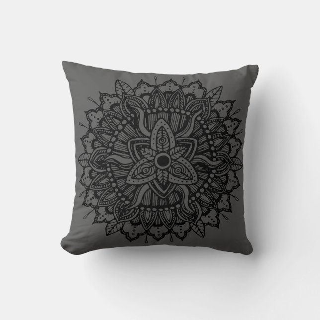 Mandala Ornament Throw Pillow (Front)