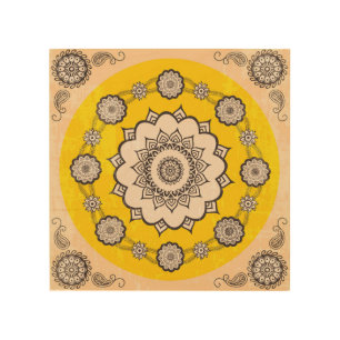 Mandala Ornamental: Ethnic Style Design. Wood Wall Art