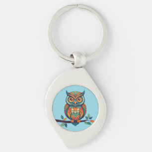 Mandala Owl Keychain