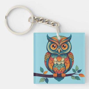 Mandala Owl Keychain