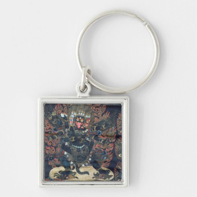 Mandala (painted parchment) keychain (Front)