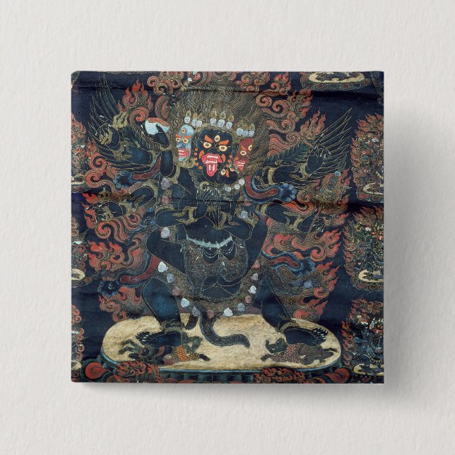 Mandala (painted parchment) pinback button (Front)