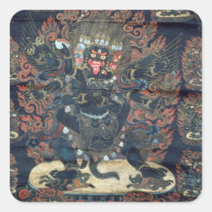 Mandala (painted parchment) square sticker