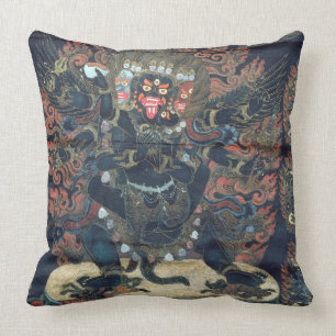 Mandala (painted parchment) throw pillow