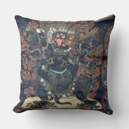 Mandala painted parchment throw pillow