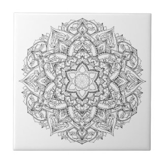 Mandala Painting Ceramic Tile