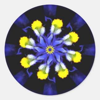 Mandala Pansy Blue & Yellow Stickers