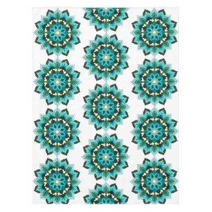 Mandala Pattern 02 in aqua Tablecloth