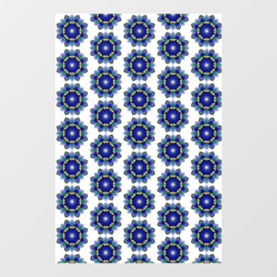 Mandala Pattern 02 in blue Window Cling