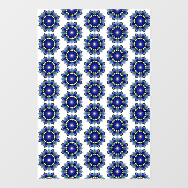 Mandala Pattern 02 in blue Window Cling (Sheet)