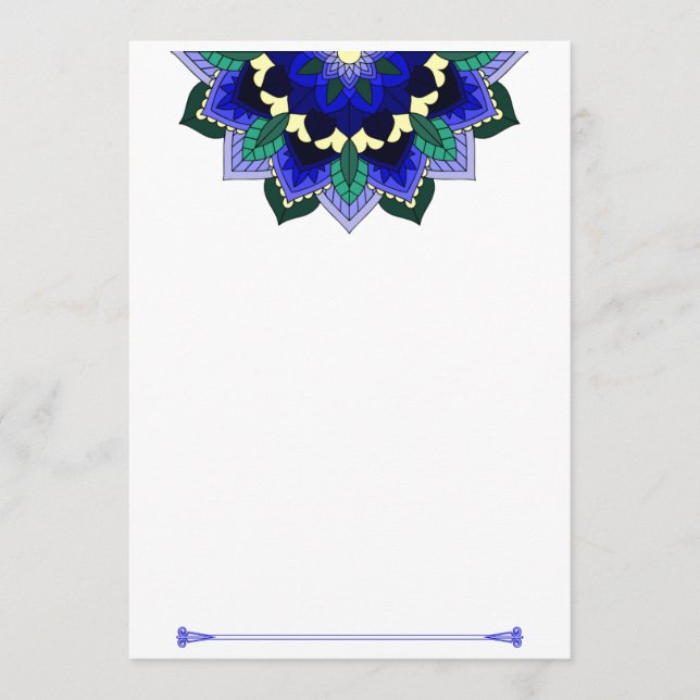 Mandala Pattern 02 in dark blue Advice Card (Front)