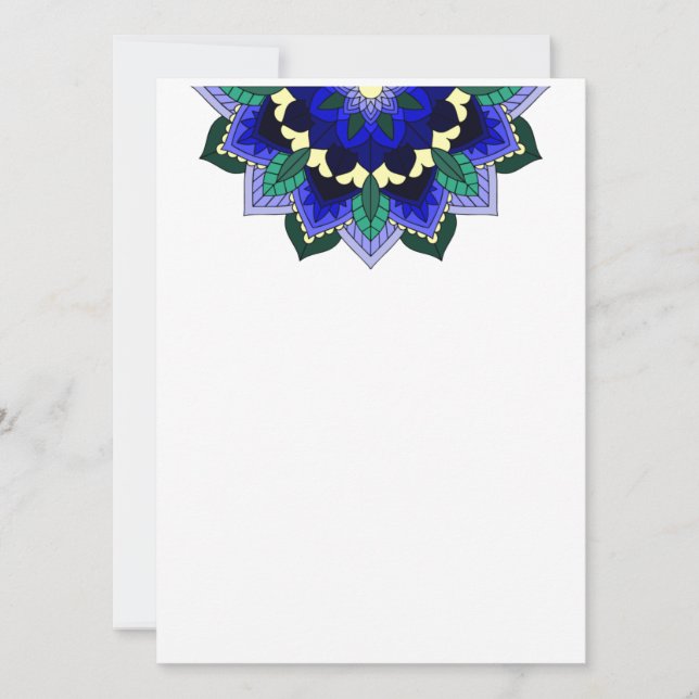 Mandala Pattern 02 in dark blue Card (Front)