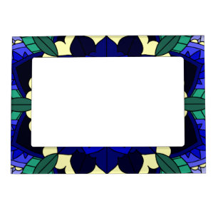 Mandala Pattern 02 in dark blue Magnetic Frame