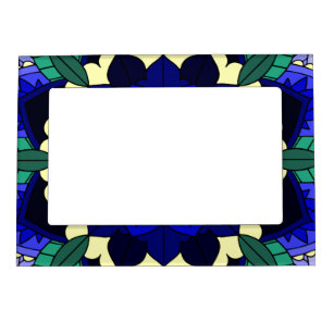 Mandala Pattern 02 in dark blue Magnetic Frame