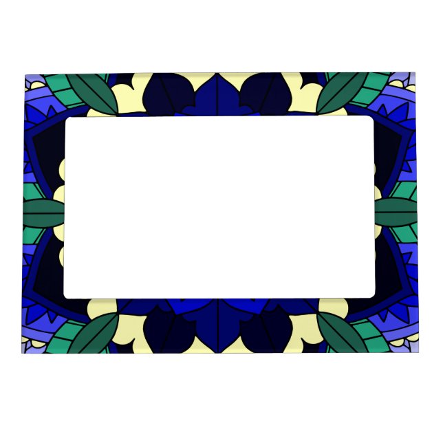 Mandala Pattern 02 in dark blue Magnetic Frame (Front)