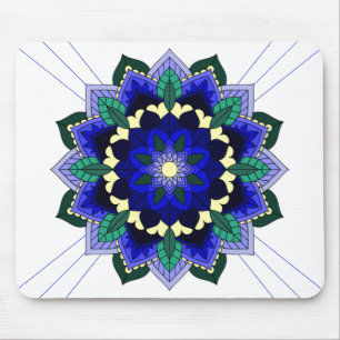 Mandala Pattern 02 in dark blue Mouse Pad