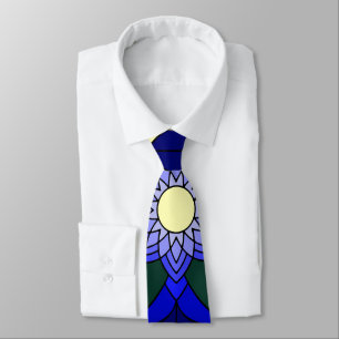 Mandala Pattern 02 in dark blue Neck Tie