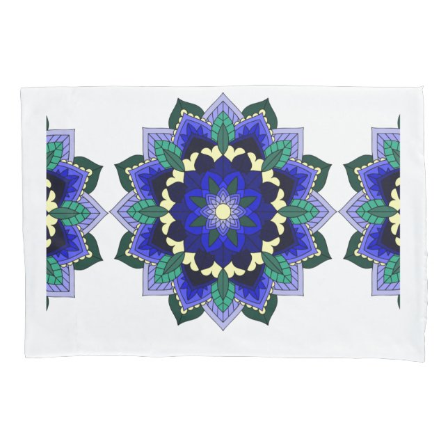 Mandala Pattern 02 in dark blue Pillow Case (Front)