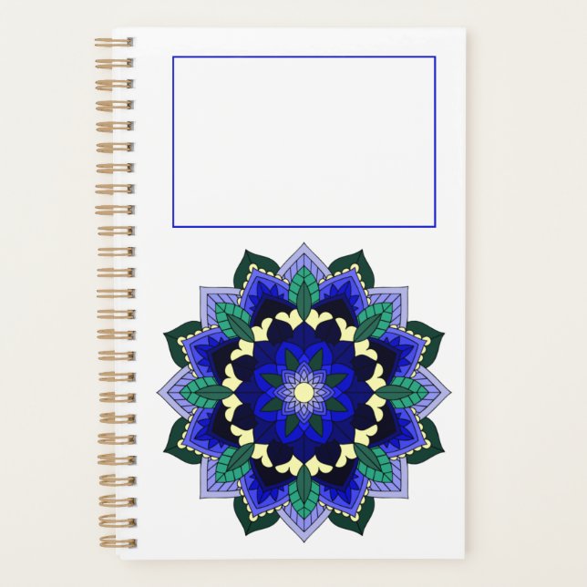 Mandala Pattern 02 in dark blue Planner (Front)
