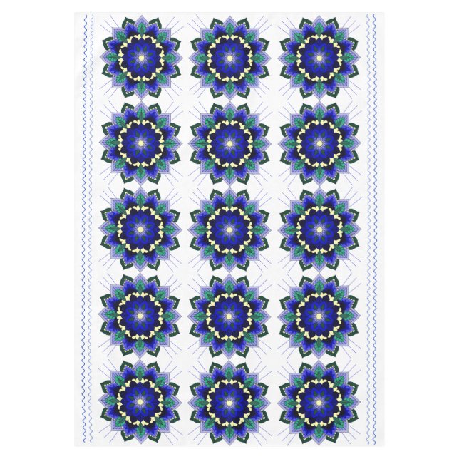Mandala Pattern 02 in dark blue Tablecloth (Front)
