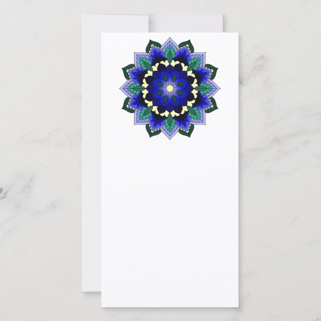Mandala Pattern 02 in dark blue Thank You Card (Front)