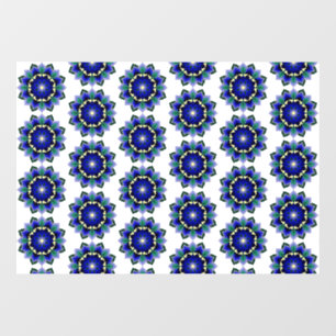 Mandala Pattern 02 in dark blue Window Cling