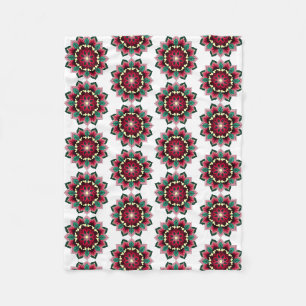 Mandala Pattern 02 in deep pink Fleece Blanket