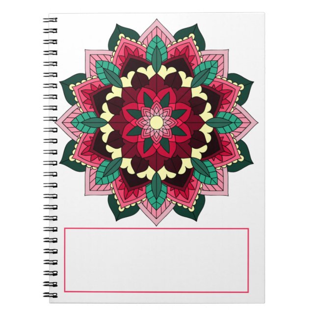 Mandala Pattern 02 in deep pink Notebook (Front)