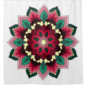 Mandala Pattern 02 in deep pink Shower Curtain