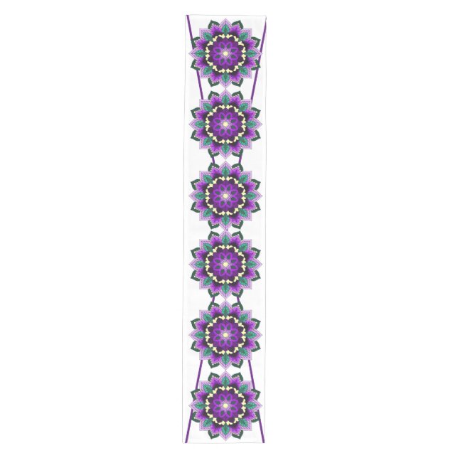 Mandala Pattern 02 in purple Medium Table Runner (Front)