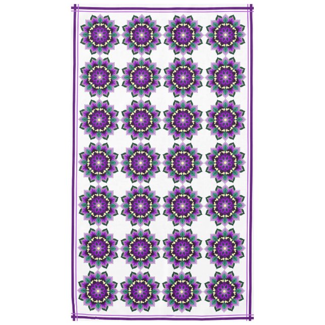 Mandala Pattern 02 in purple Tablecloth (Front)