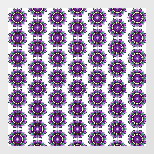 Mandala Pattern 02 in purple window cling (Sheet)