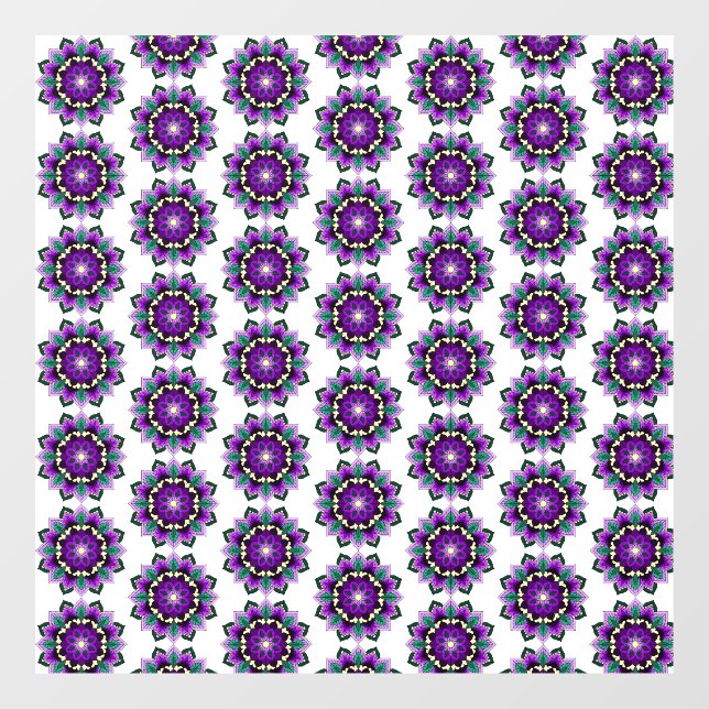 Mandala Pattern 02 in purple Window Cling (Sheet)