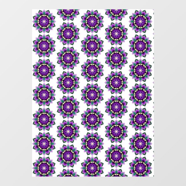 Mandala Pattern 02 in purple window cling (Sheet)