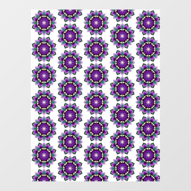 Mandala Pattern 02 in purple Window Cling (Sheet)