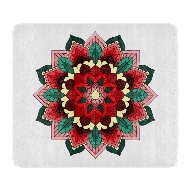 Mandala Pattern 02 in red Cutting Board (Front)