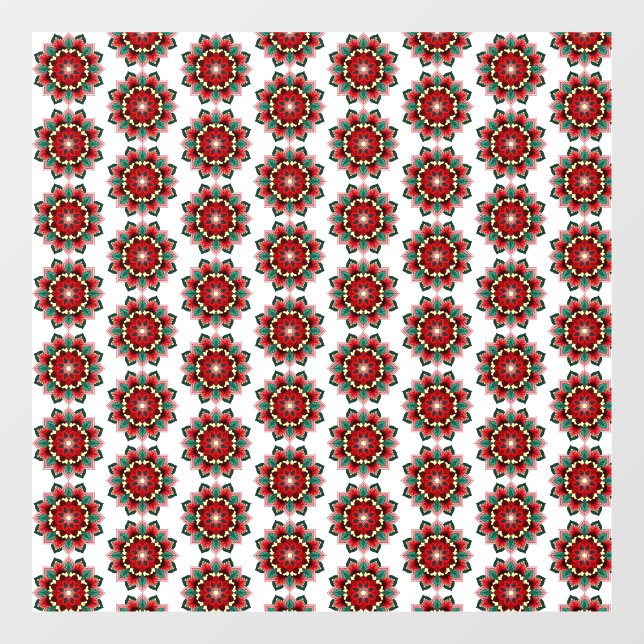 Mandala Pattern 02 in red Window Cling (Sheet)