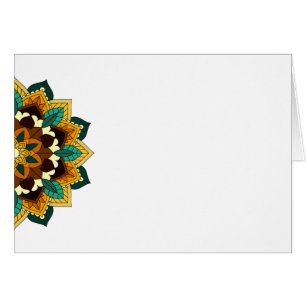 Mandala Pattern 02 in yellow & tan Cards