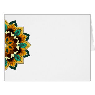 Mandala Pattern 02 in yellow & tan Cards