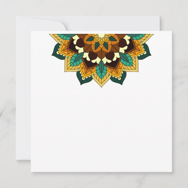 Mandala Pattern 02 in yellow & tan Note Card (Front)