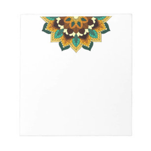 Mandala Pattern 02 in yellow & tan Notepad