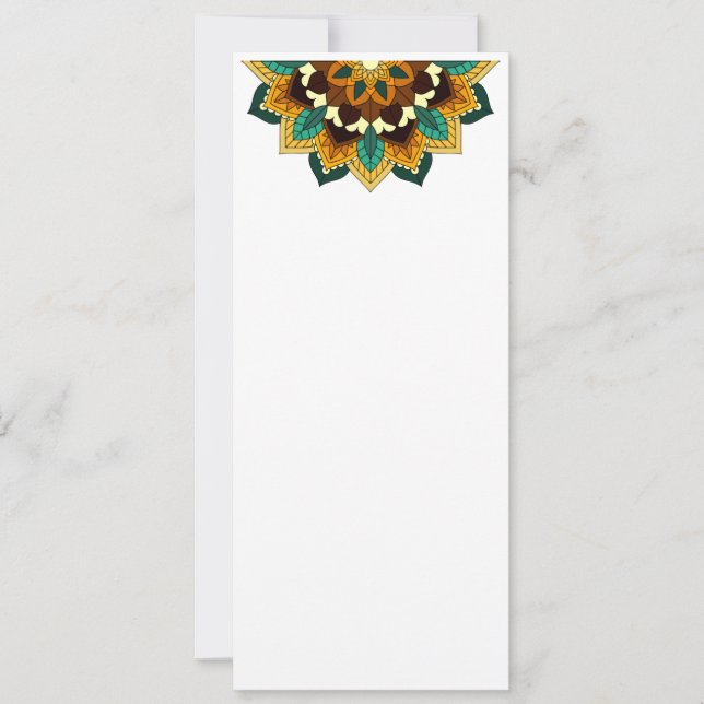 Mandala Pattern 02 in yellow & tan Save The Date (Front)