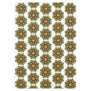 Mandala Pattern 02 in yellow & tan Tablecloth
