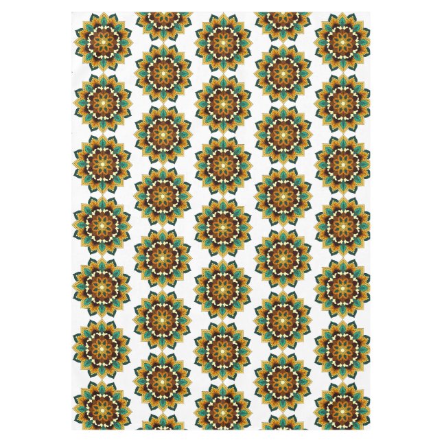 Mandala Pattern 02 in yellow & tan Tablecloth (Front)