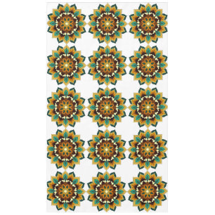 Mandala Pattern 02 in yellow & tan Tablecloth