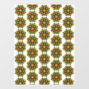 Mandala Pattern 02 in yellow & tan Window Cling