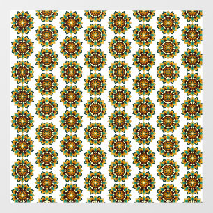 Mandala Pattern 02 in yellow & tan Window Cling