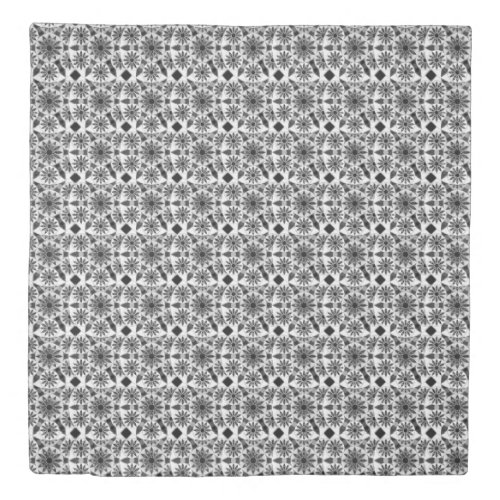 Mandala pattern  black white and gray  grey duvet cover