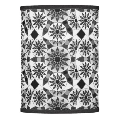 Mandala pattern  black white and gray  grey lamp shade